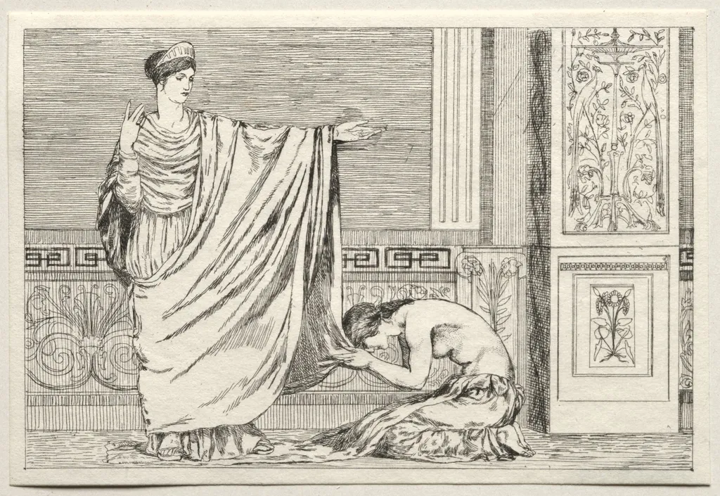 Cupid and Psyche: Psyche and Juno, by Max Klinger, 1880