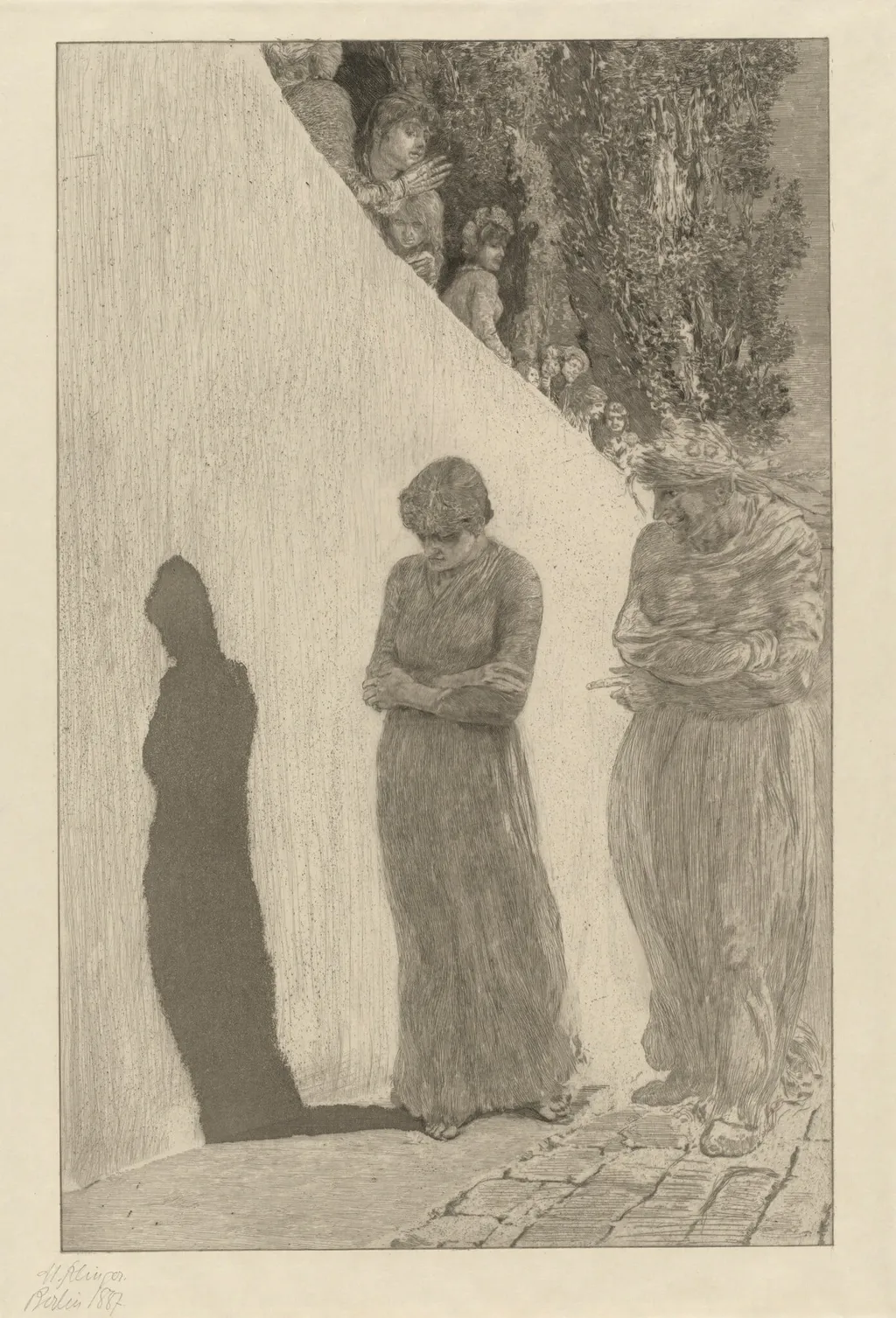 Disgrace (Schande): pl. 9, by Max Klinger, ink, 1878