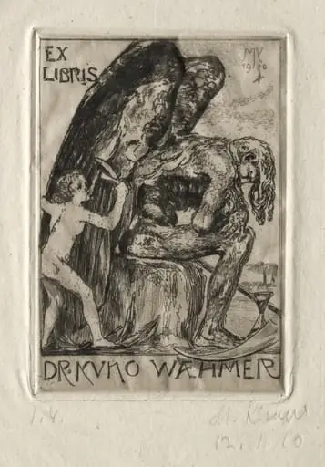 Ex Libris Dr. Kuno Waehmer, by Max Klinger