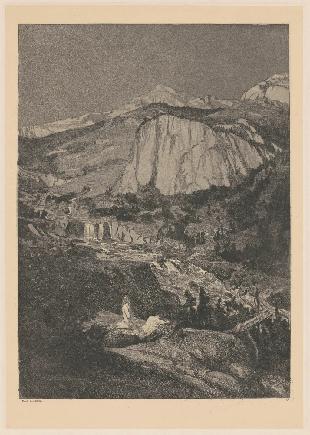 Moonlit Night (Mondnacht), by Max Klinger, ink, 1881