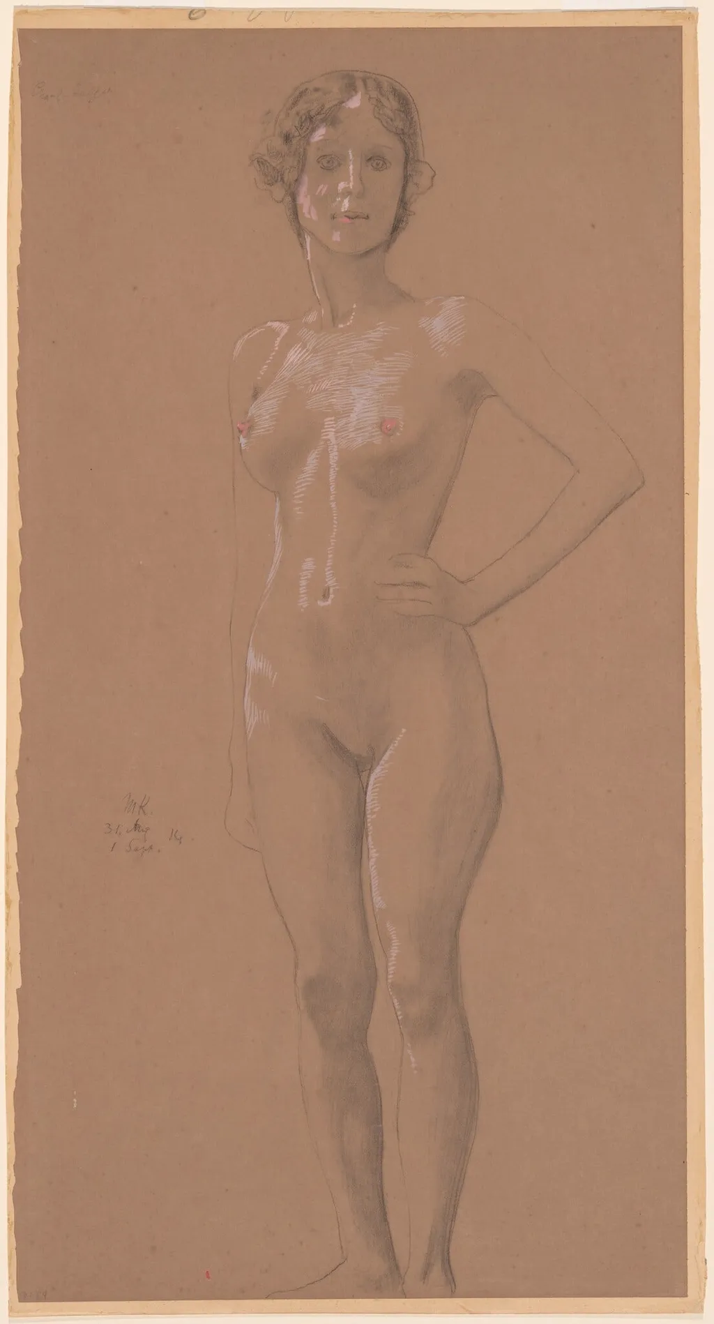 Standing Nude, by Max Klinger, chalk, 1914