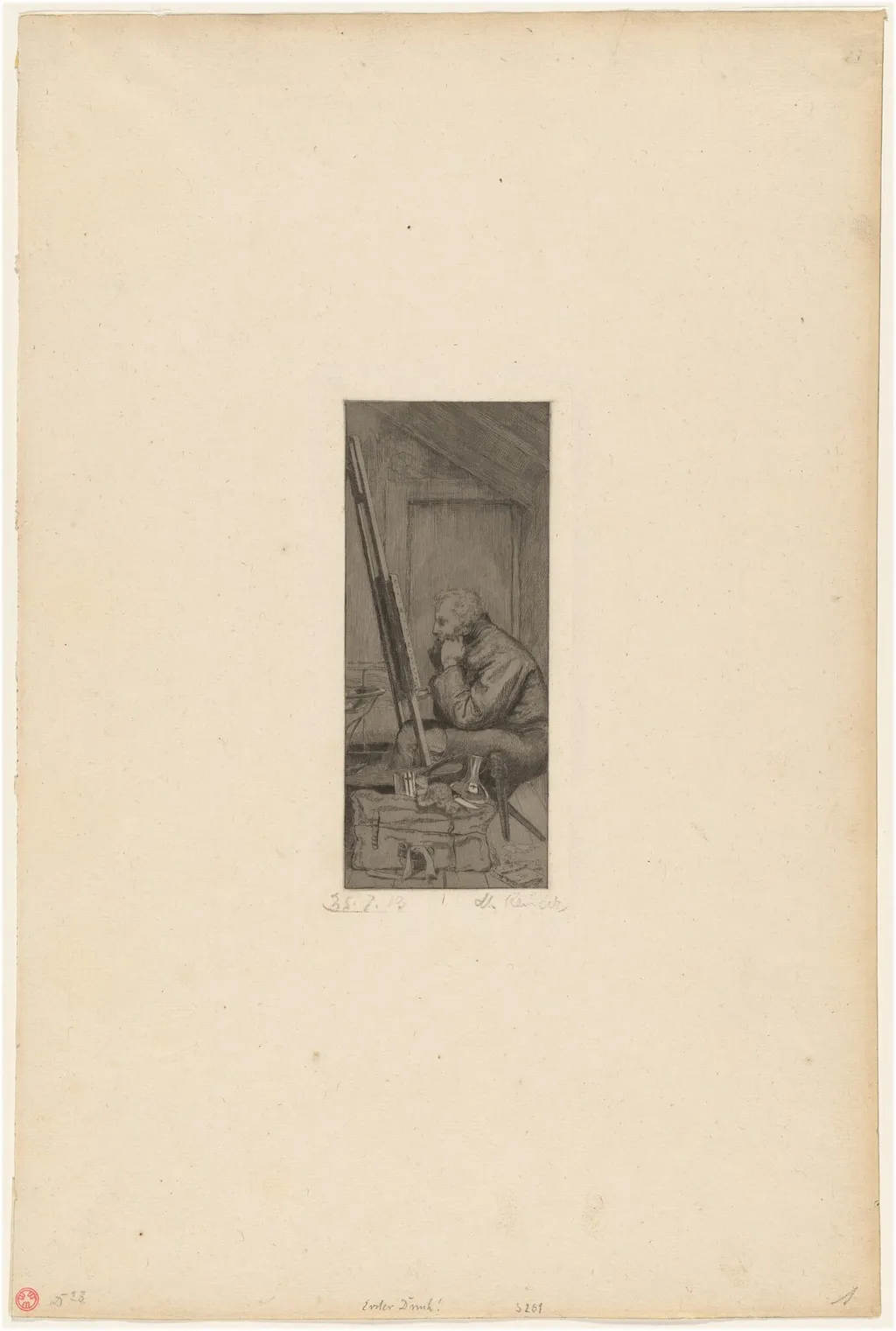 The Artist in the Attic, by Max Klinger, ink, 1880