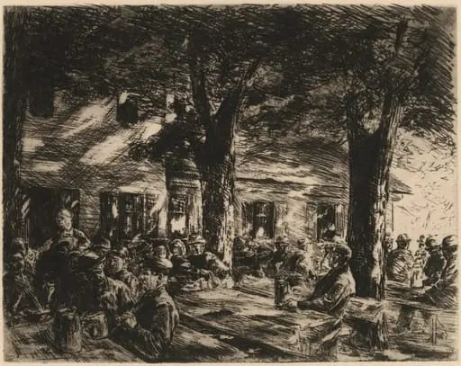 A Tavern Garden in Rosenheim, by Max Liebermann
