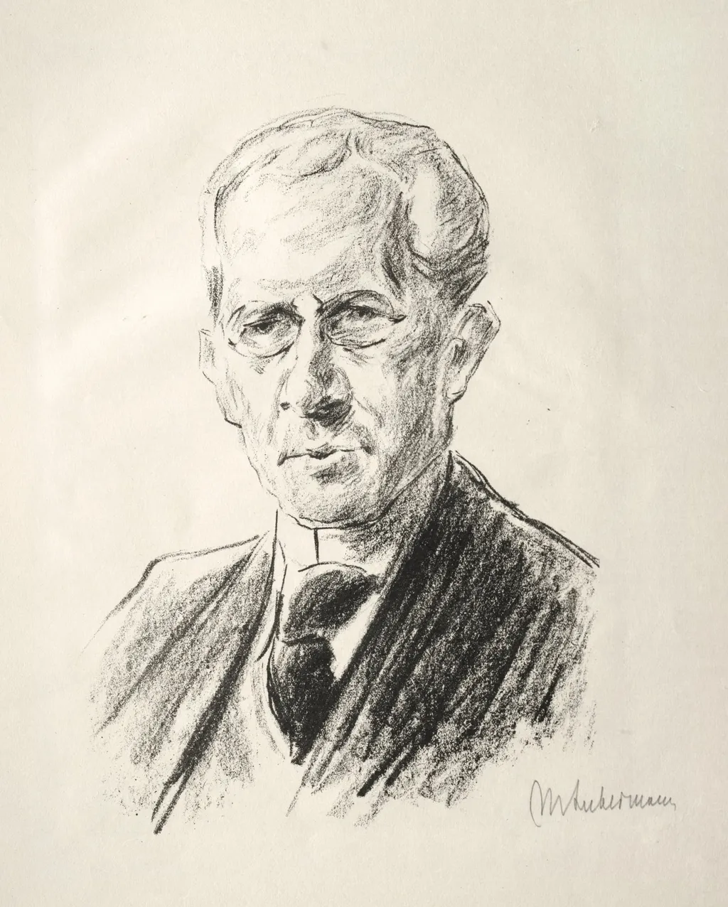 Arno Holz Mappe: Portrait Arno Holz, by Max Liebermann, 1923