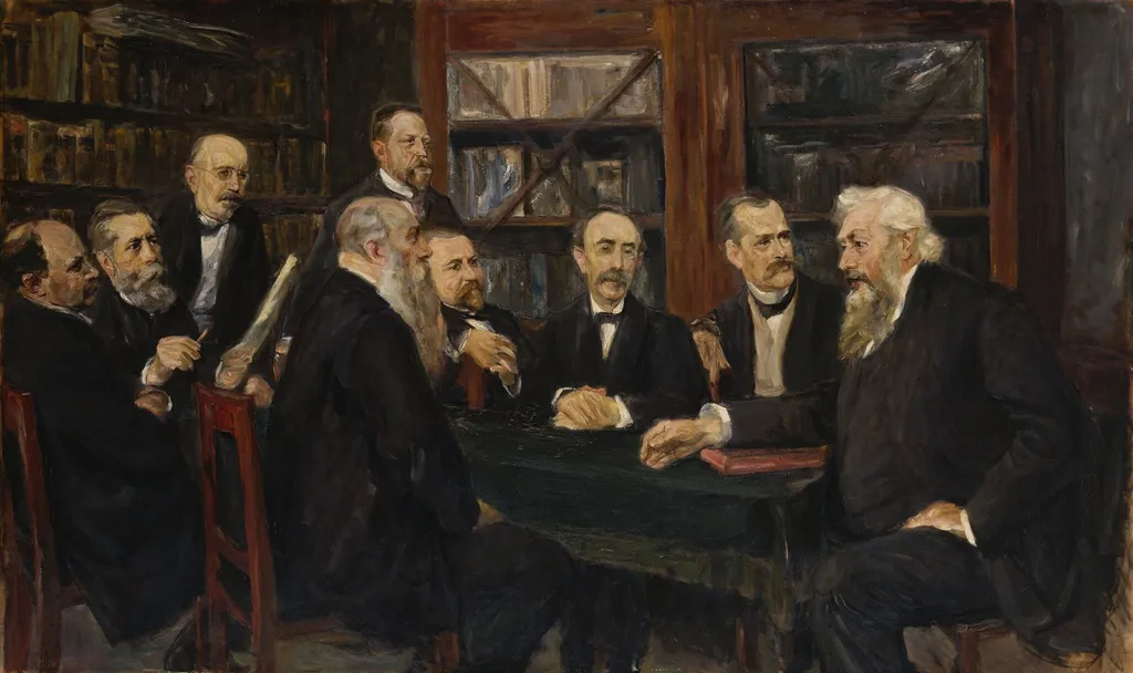 Der Hamburgische Professorenkonvent, by Max Liebermann, oil, 1900