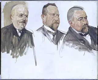 Die Professoren Karl Kraepelin, Richard Schorr und Georg Thilenius, by Max Liebermann, 1905
