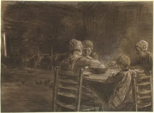 East Frisian Peasants Eating Supper, by Max Liebermann