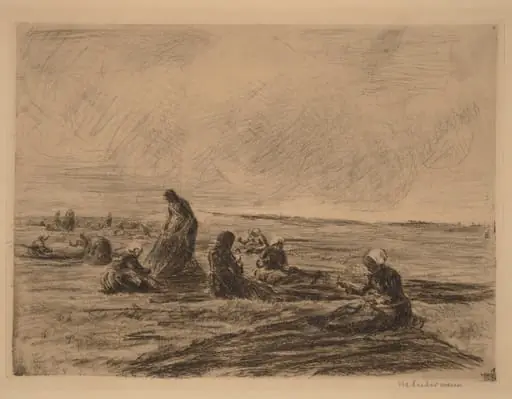 Mending the Nets, by Max Liebermann