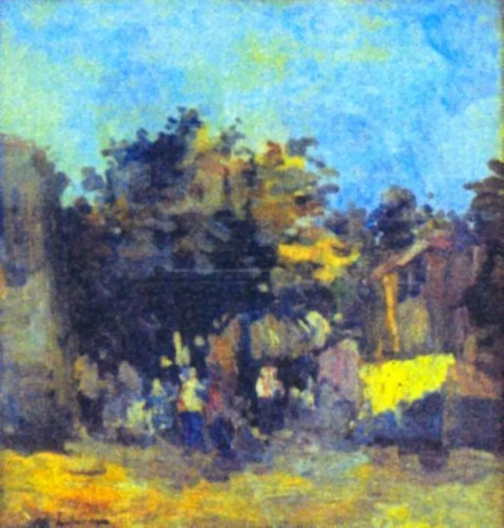 Petrecere la marginea satului, by Max Liebermann, unspecified, 1929