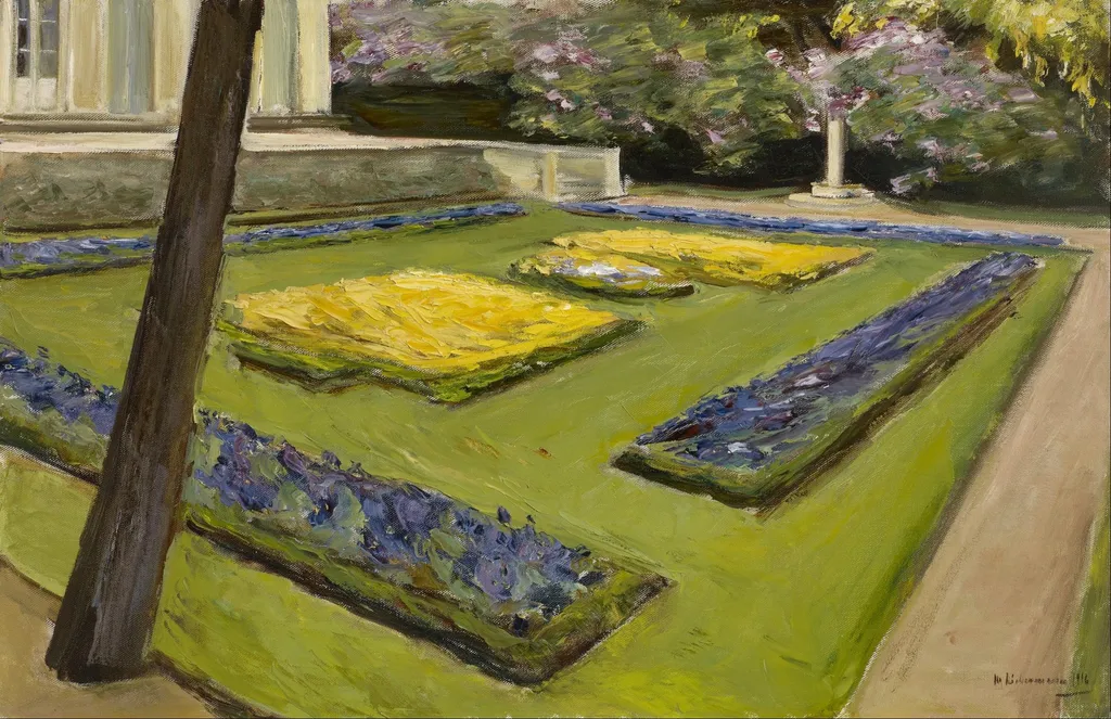 Terrace in the Garden near the Wannsee towards Northwest, by Max Liebermann, oil, 1916