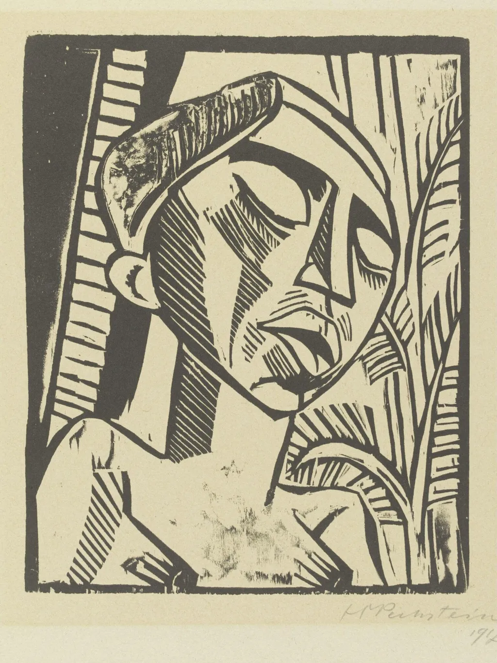 The African, by Max Pechstein, ink, 1914
