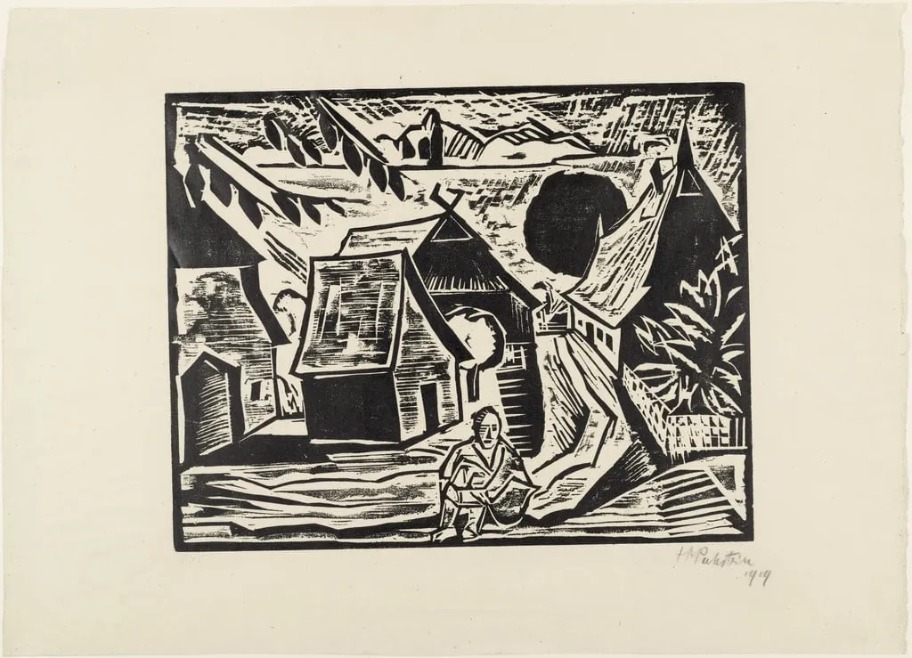 Untitled, by Max Pechstein, ink, 1919