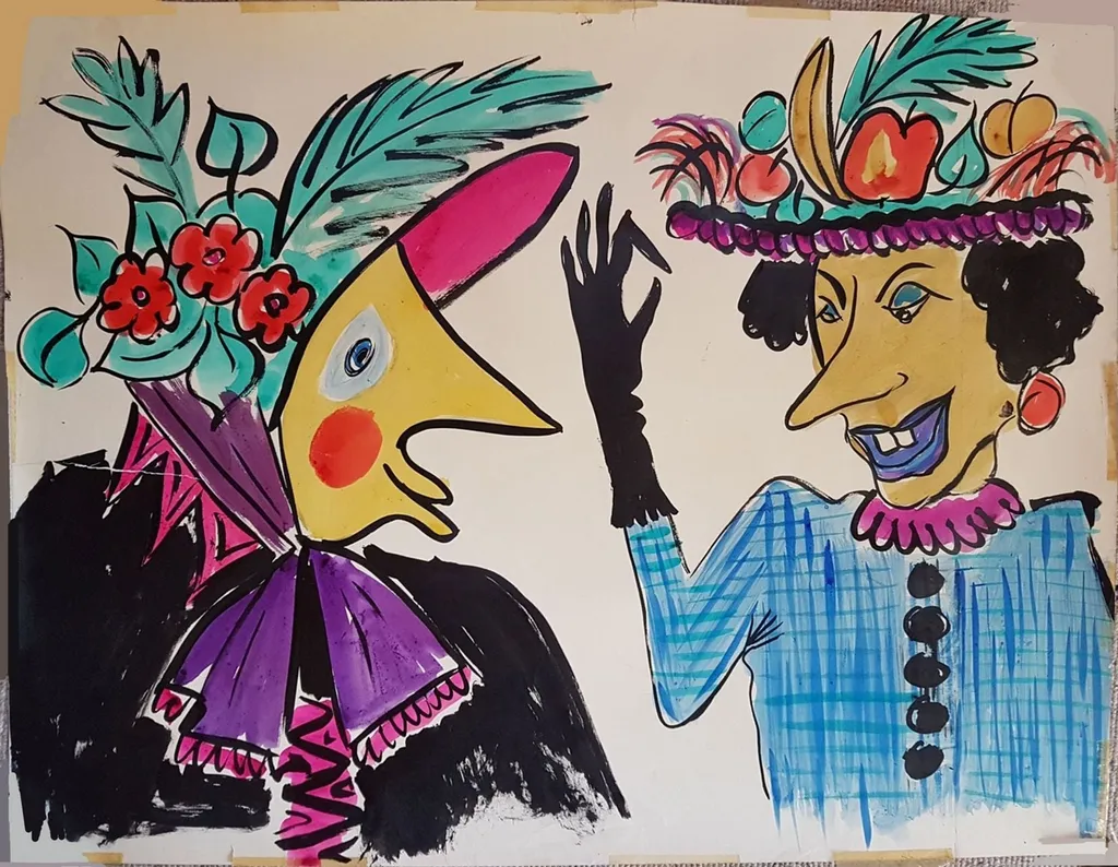 Fasnachtshelge "Alti Dante", by Max Rickenbacher-Hufschmid, unspecified, 1957