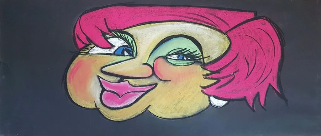 Fasnachtshelge "Fröhlichi Gritte", by Max Rickenbacher-Hufschmid, 1957