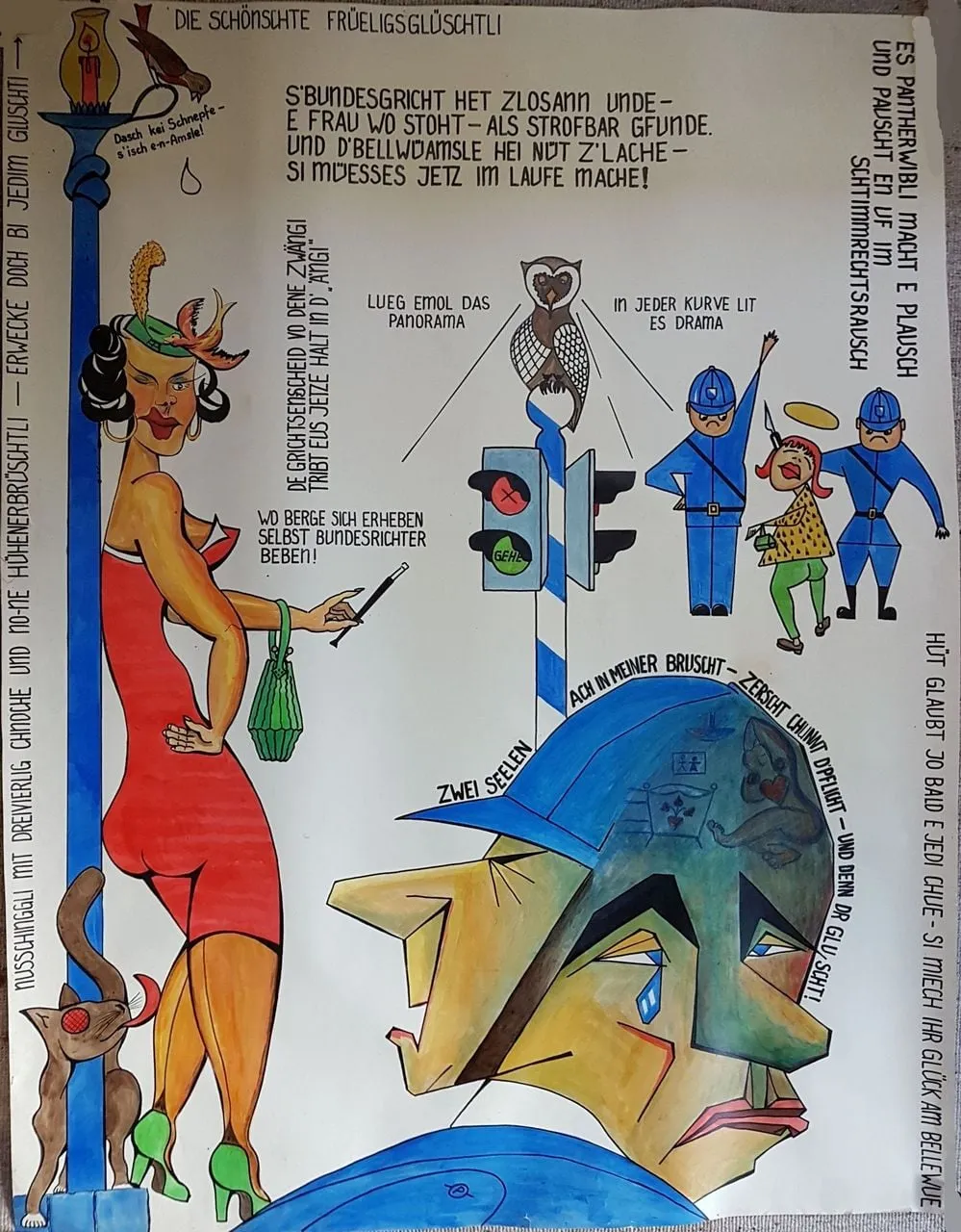 Fasnachtshelge "Früeligsglüschtli", by Max Rickenbacher-Hufschmid, unspecified, 1956