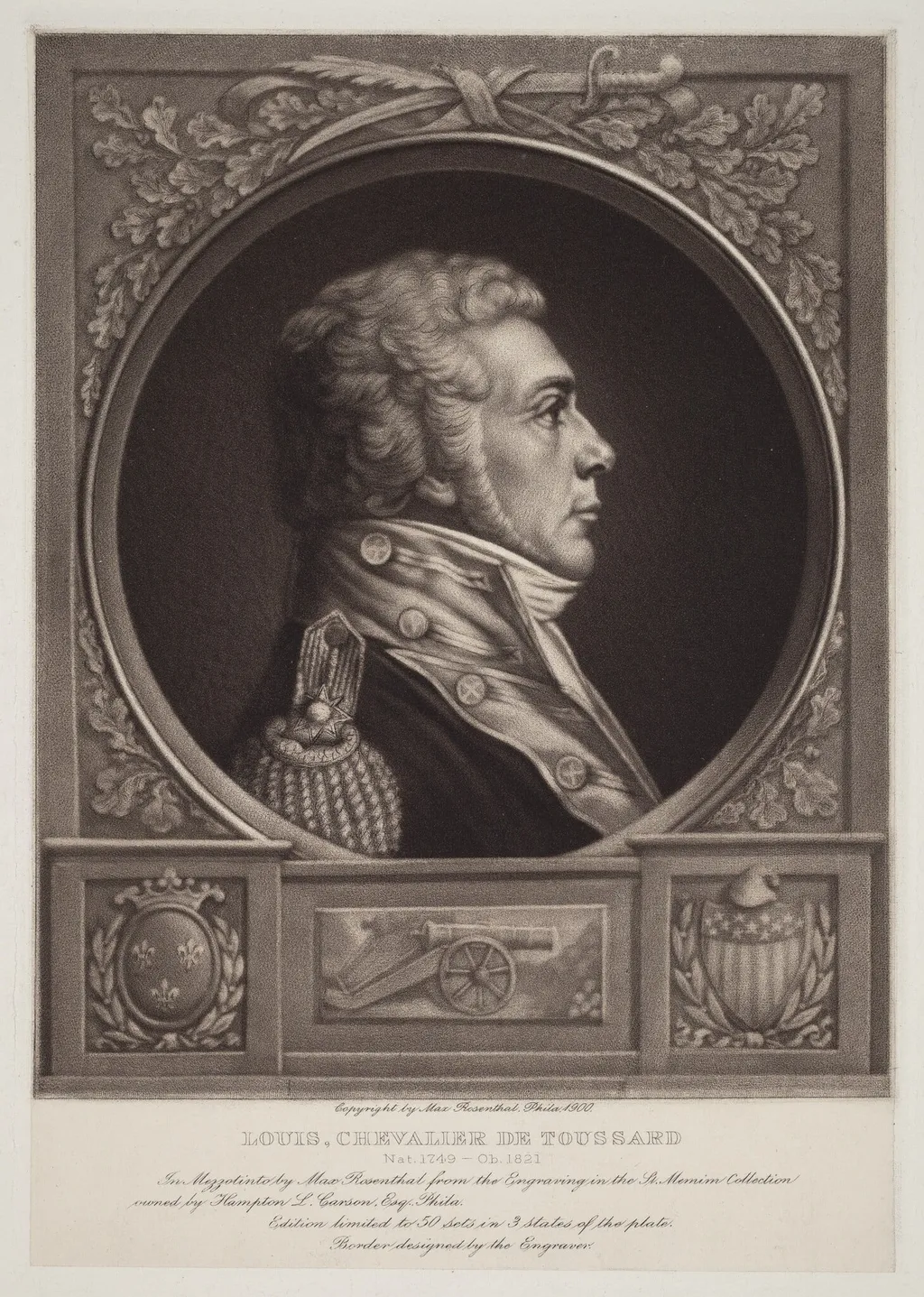 Louis, Chevalier de Toussard, by Max Rosenthal, ink, 1900