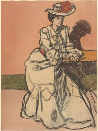 An Elegant Parisiènne Seated in a Café, by Maxime Dethomas