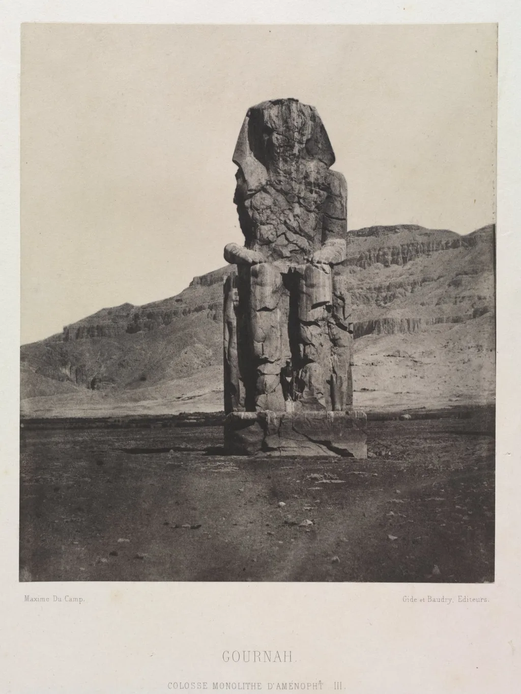 Colossol Monolith of Amenhotep III, Gournah, by Maxime Du Camp, 1850