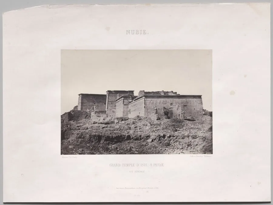 Grand Temple D’Isis, à Philoe (vue générale prise du nord), Nubie, by Maxime Du Camp, 1850