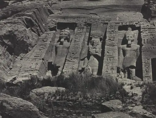 Southern Portion of the Rock-cut Temple of Hathor, Abu Simbel, by Maxime Du Camp