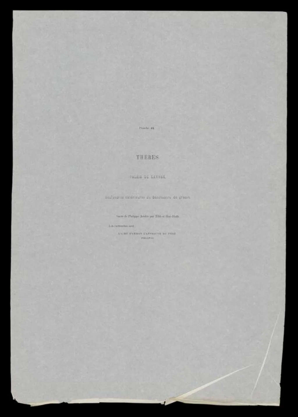 Thèbes. Palais de Karnak. Sculptures exterieures du Sanctuaire de granit, by Maxime Du Camp, photographic, 1852