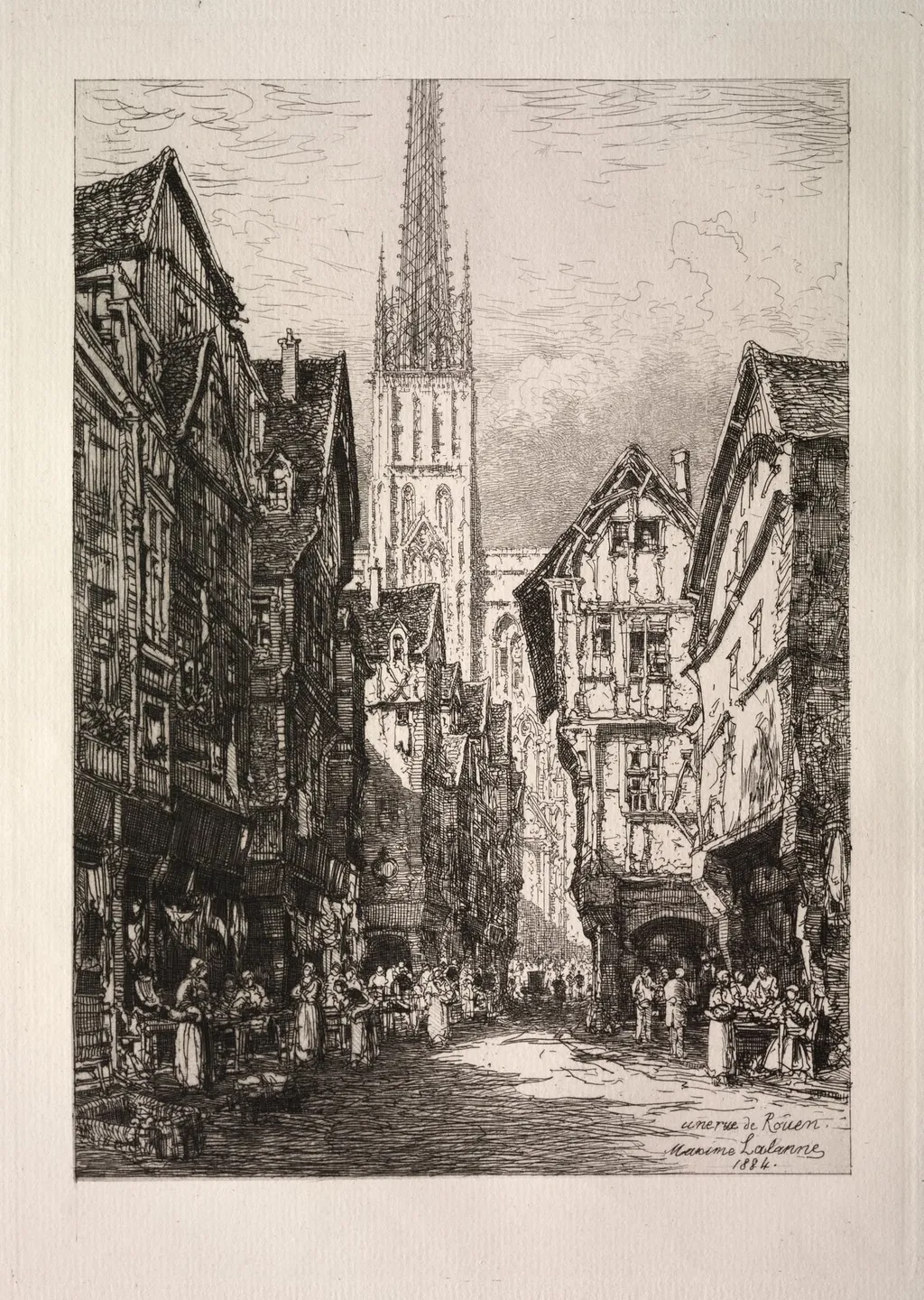 A Street in Rouen, by Maxime Lalanne, 1884