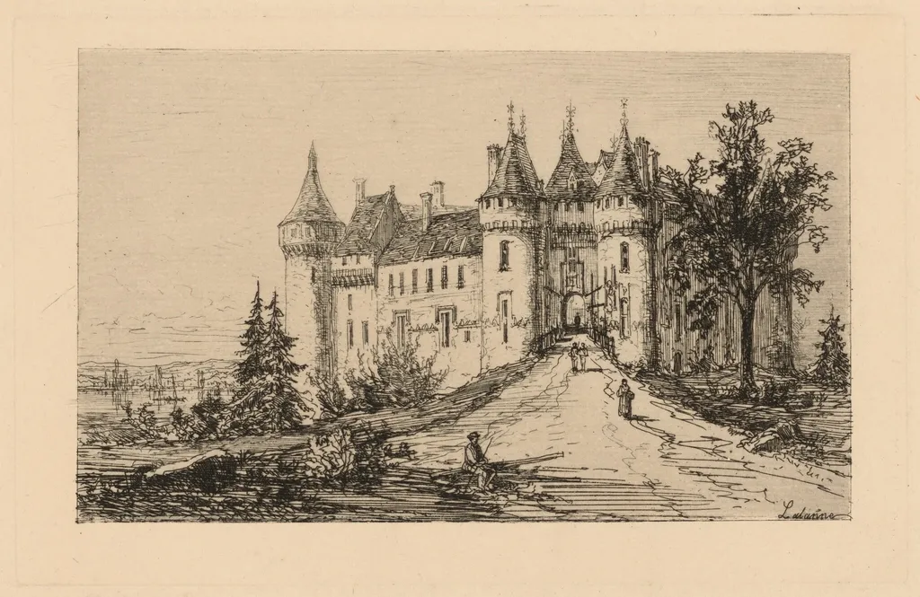 Château de Chaumont, by Maxime Lalanne, ink, 1869