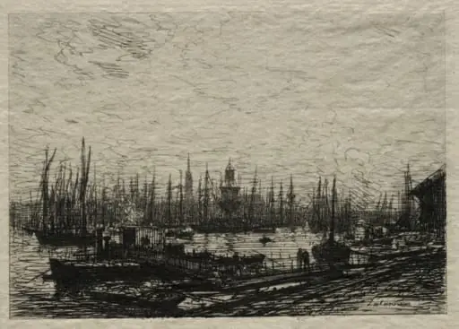 In the Bordeaux Harbor, by Maxime Lalanne