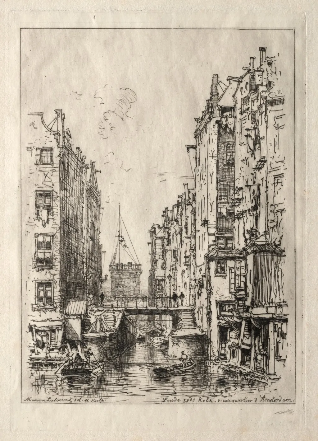 Old Quarter of Amsterdam, by Maxime Lalanne, 1881