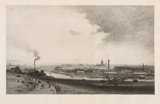 Paris in 1867, View from the Trocadero, by Maxime Lalanne