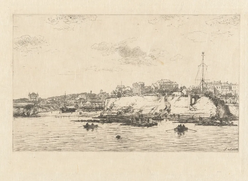 Port de la Plataine à Royan, by Maxime Lalanne, ink, 1876