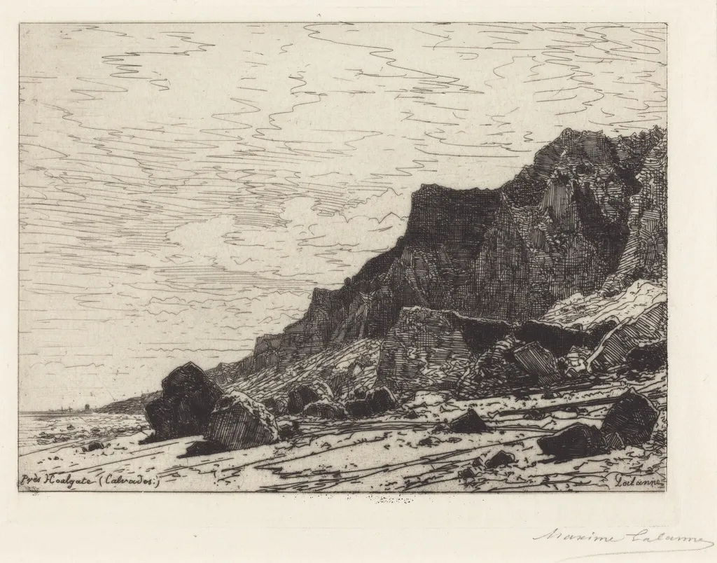Près Houlgate (Calvados), by Maxime Lalanne, ink, 1869