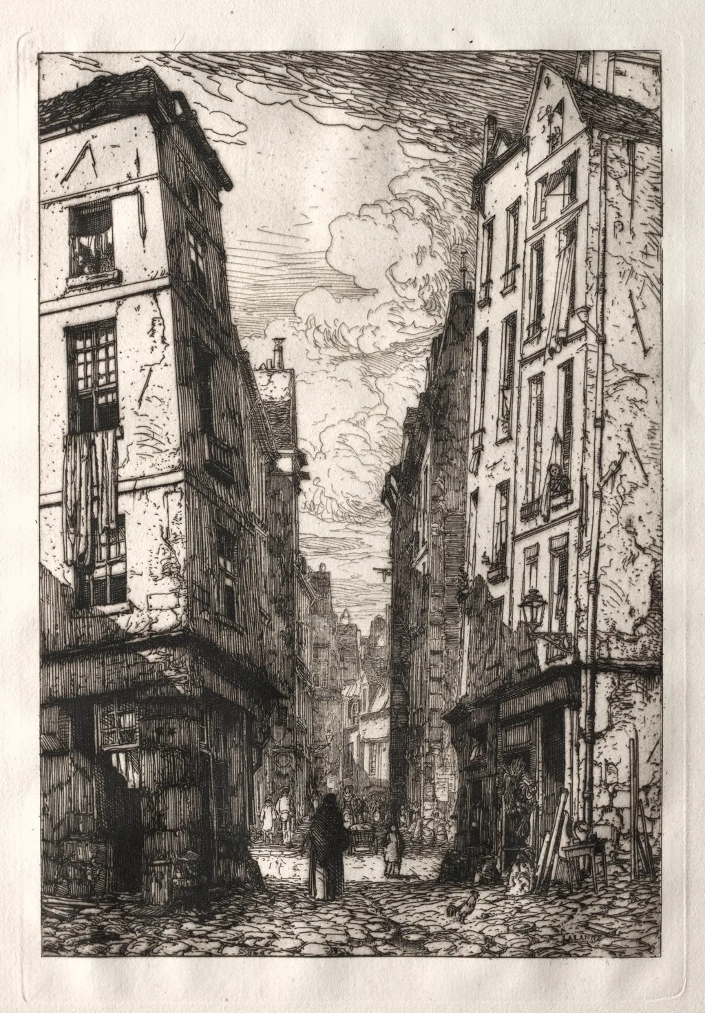 Rue des Marmousets (Old Paris), by Maxime Lalanne, 1862