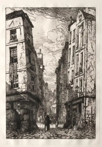 Rue des Marmousets (Old Paris), by Maxime Lalanne