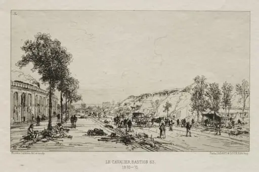Souvenirs artistiques du Siège de Paris: Le Cavalie (Bastion 63), by Maxime Lalanne