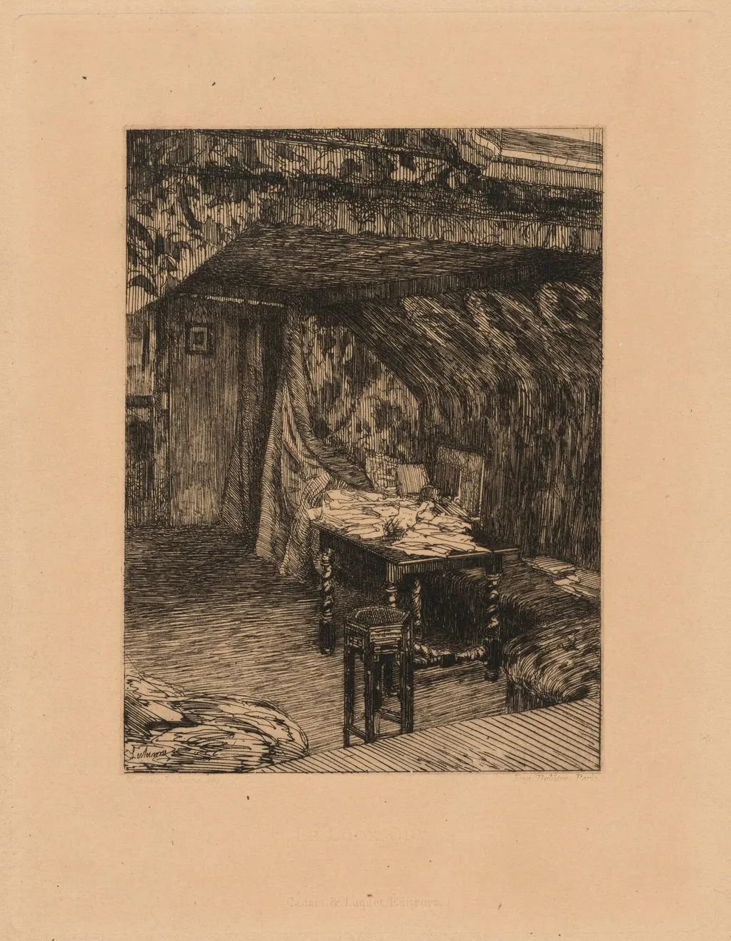 The Look-Out (The Office of Victor Hugo), by Maxime Lalanne, ink, 1864