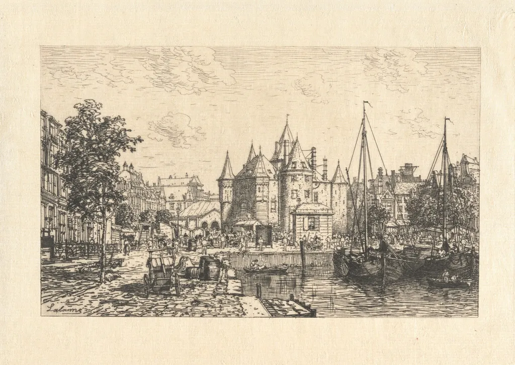 The Wagg-Poids, Amsterdam, by Maxime Lalanne, ink, 1879