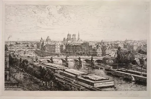 View from the Louvre, by Maxime Lalanne