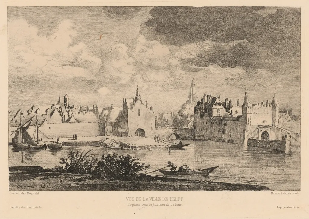 Vue de la Ville de Delft, by Maxime Lalanne, ink, 1866