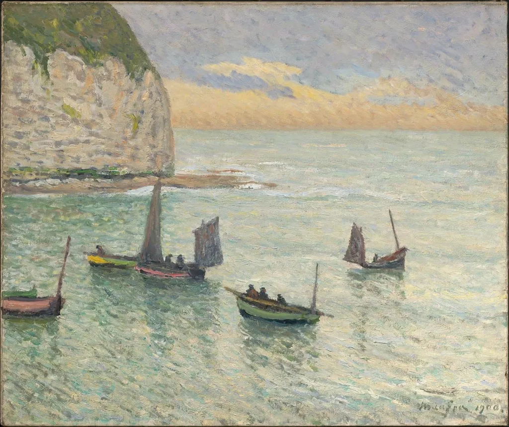 Departure of Fishing Boats, Yport, by Maxime Maufra, oil, 1900