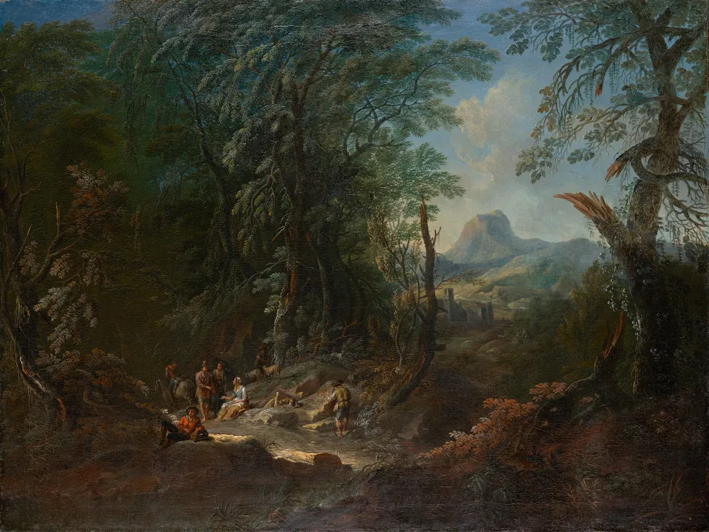 Forest Landscape "Morning", by Maximilian Joseph Schinnagl, oil
