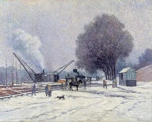 Boulognen rantakatu Seinen varrella, by Maximilien Luce