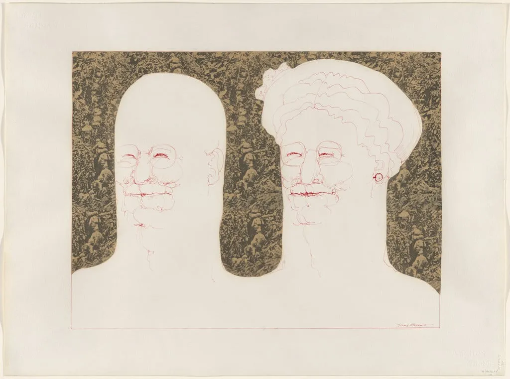 Untitled, by May Stevens, graphite, 1971