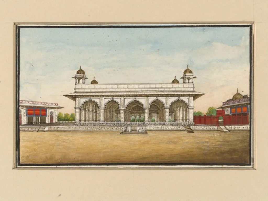 One of four drawings of Mughal architecture., by Mazhar Ali Khan, paint, 1840