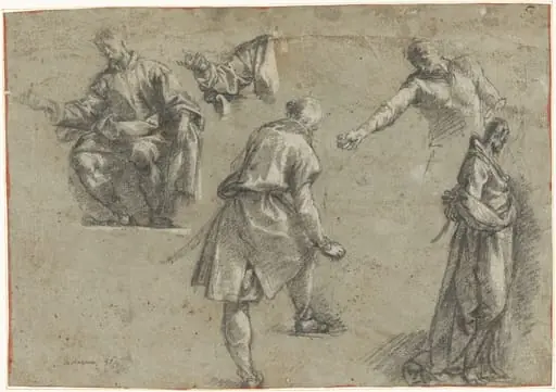 Studies for Christ Before Caiaphas, by Mazzucchelli, called Morazzone, Pier Francesco