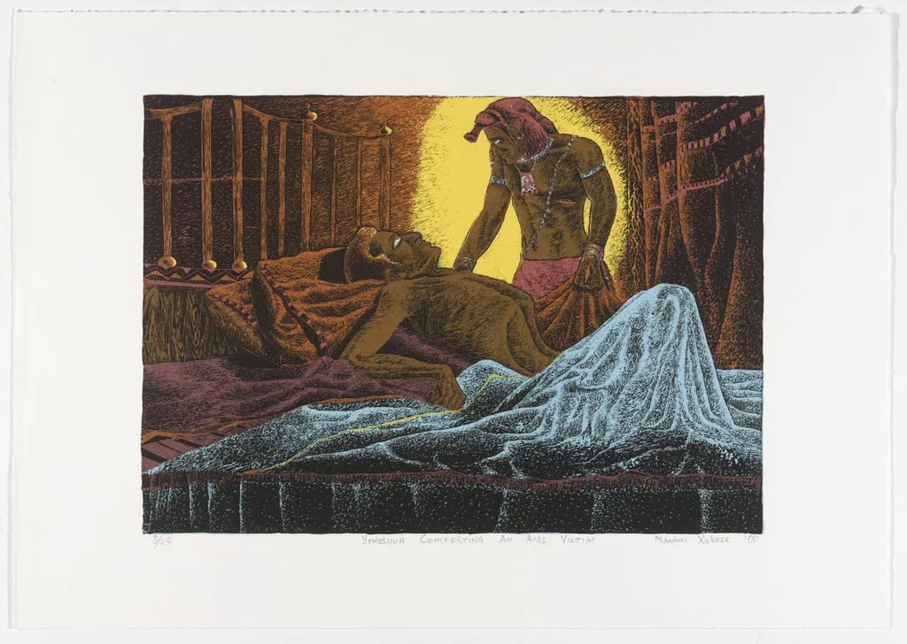 Untitled, by Mduduzi Xakaza, ink, 2000