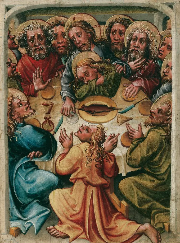 The last supper, by Meester van het Altaar van Friedrich