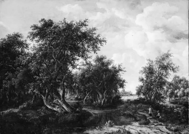 A Pool on the Fringe of a Wood, by Meindert Hobbema, unspecified, 1691