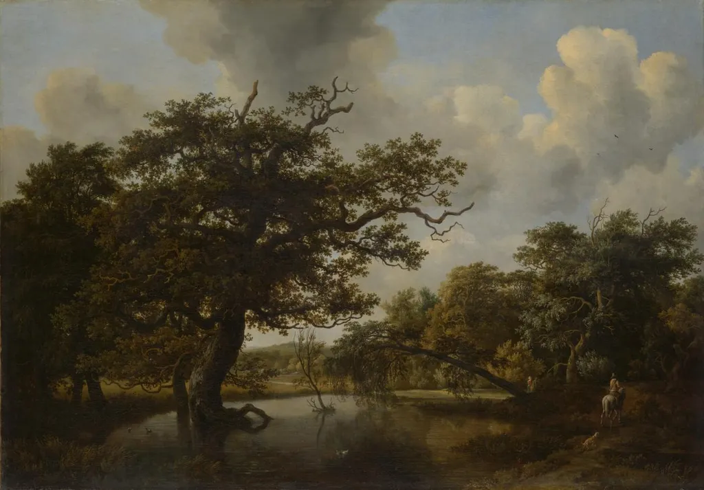 The old oak, by Meindert Hobbema, oil, 1662
