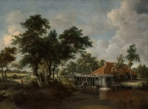The Watermill with the Great Red Roof, by Meindert Hobbema